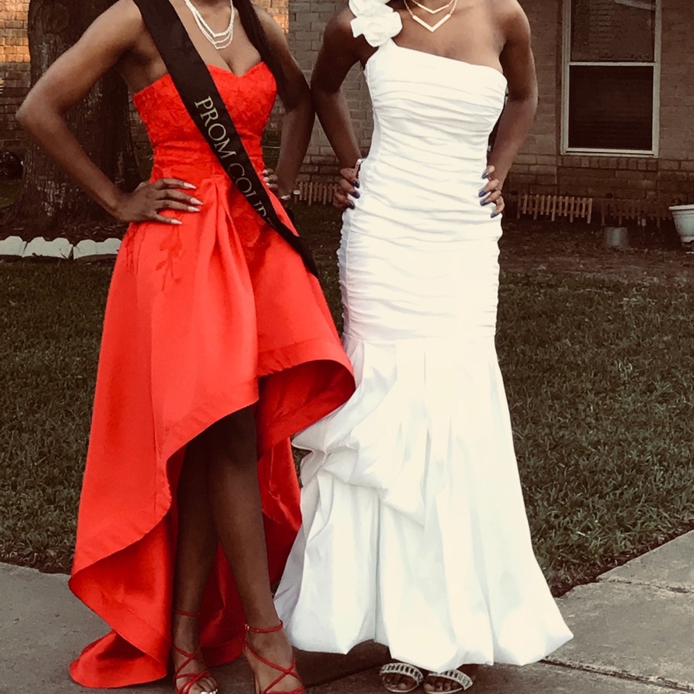 All white formal dress